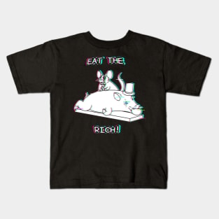 Rats Eat The Rich! (Glitched Version) Kids T-Shirt